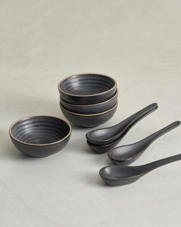 Anaya Charcoal Mini Bowl & Spoon Set