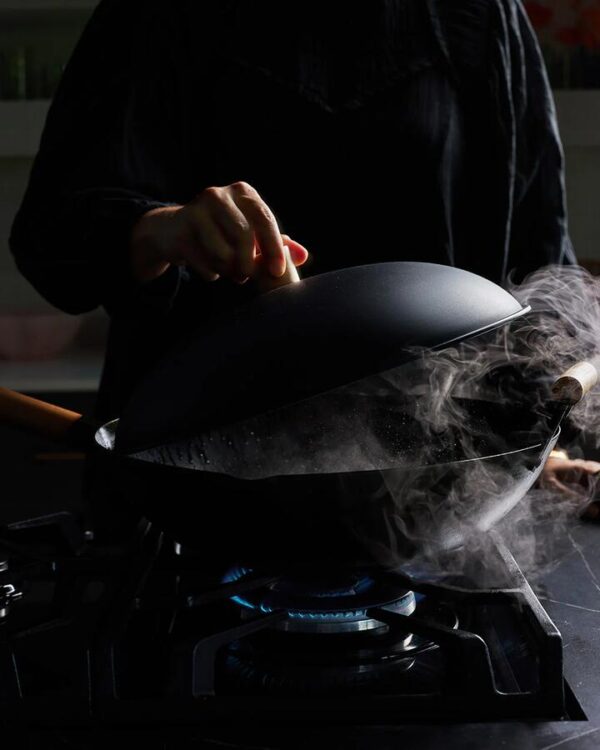 MAKO Black Steel 14 Wok & Lid Set