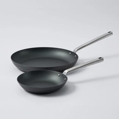 MAKO Black Steel 20cm & 31cm Frying Pan Set