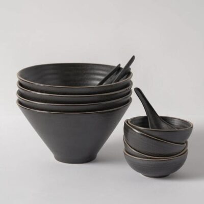 Anaya Charcoal Noodle Bowls & Accessories Set