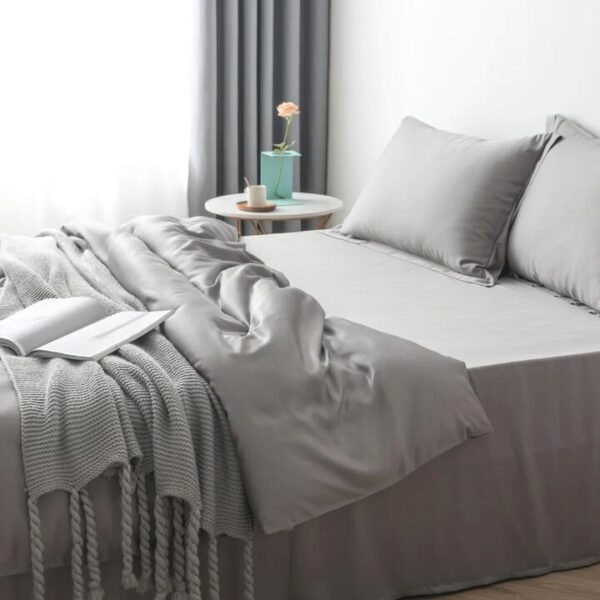 Bamboo Quilt Cover Set - Stone Grey, Single