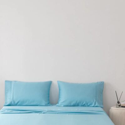 Bamboo Pillowcase Set - Aqua Blue