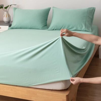 Bamboo Pillowcase Set - Green Sheen