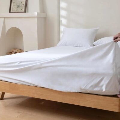 Luxe Sateen Fitted Sheet - White, King