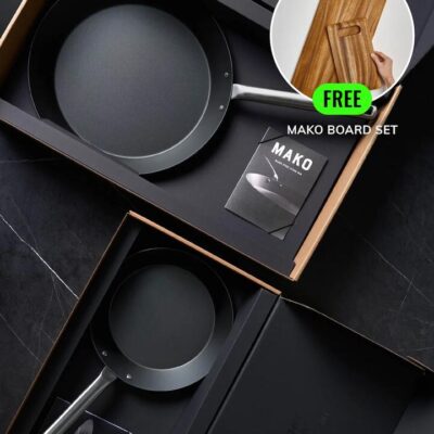 MAKO Black Steel Steak Pan Set